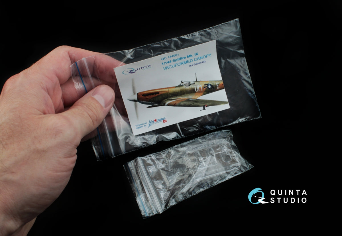 Quinta Studio QC144001 Spitfire Mk.IX vacuuformed clear canopy, 3 pcs (for Eduard kit) 1/144 – imagen 5