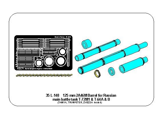 Aber 35L-148 125mm 2A46M Barrel for Russian Tank T-72M1 &amp;amp;amp;amp;amp;amp;amp;amp;amp; T-64A/B 1/35 – Bild 17