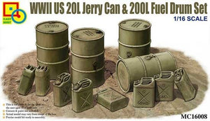 Classy Hobby MC16008 WWII US 20L Jerry Can &amp;amp; 200L Fuel Drum Set 1/16