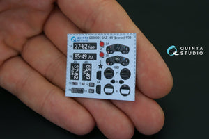 Intérieur imprimé en 3D et coloré sur papier décalcomanie Quinta Studio QD35004 GAZ 69 Family (pour kit Bronco) 1/35 – image 2