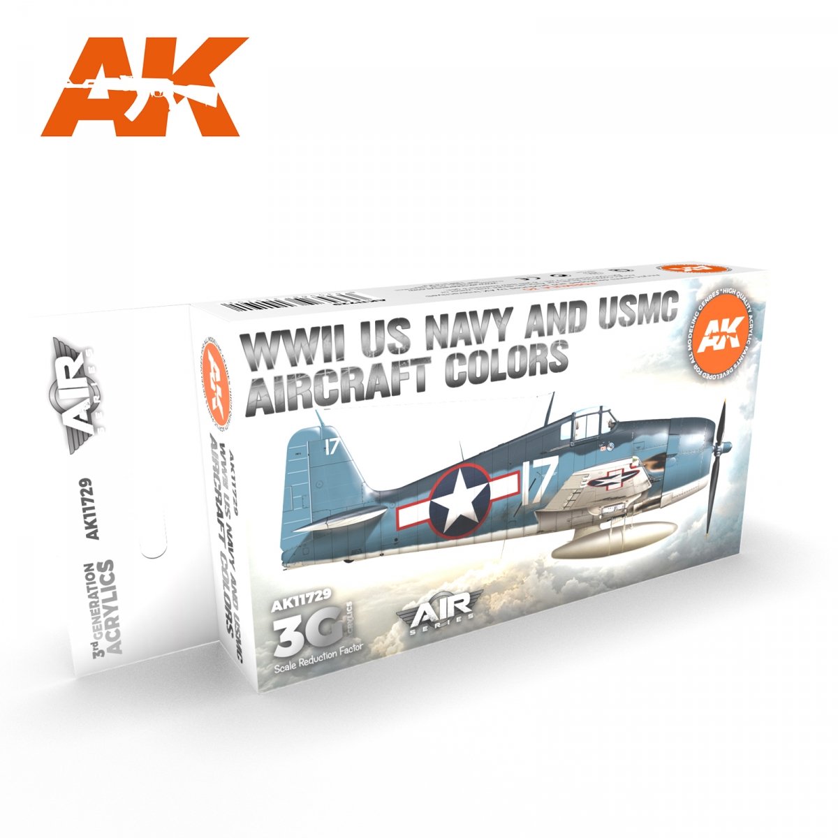 AK Interactive AK11729 WWII US NAVY & USMC AIRCRAFT COLORS 6x17 ml