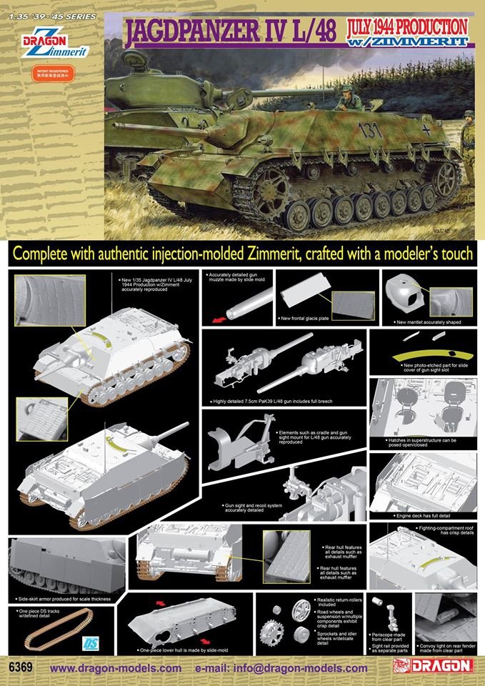 Dragon 6369 Jagdpanzer IV L/48 July 1944 Production w/Zimmerit 1/35 – Bild 2