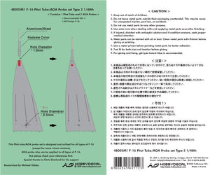 HobbyDecal MT48005V1 F-16 Pitot tube set Type 2 for Tamiya 1/48 – Bild 2