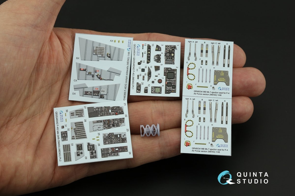 Quinta Studio QD+48342 F-4G tardif Intérieur imprimé en 3D et coloré sur papier décalcomanie (Meng) (avec pièces en résine imprimées en 3D) 1/48 – image 4
