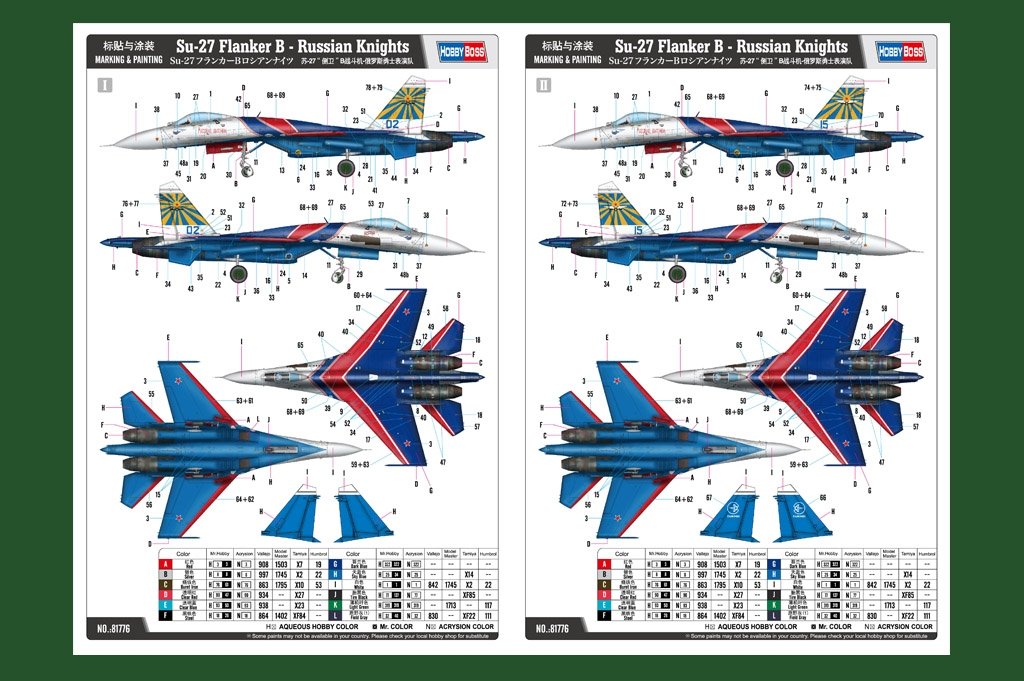 Hobby Boss 81776 Su-27 Flanker B Russian Knights 1/48 – Bild 2