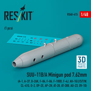 RESKIT RS48-0415 SUU-11B/A Minigun for 7.62mm (1 pcs) (3D printed) 1/48