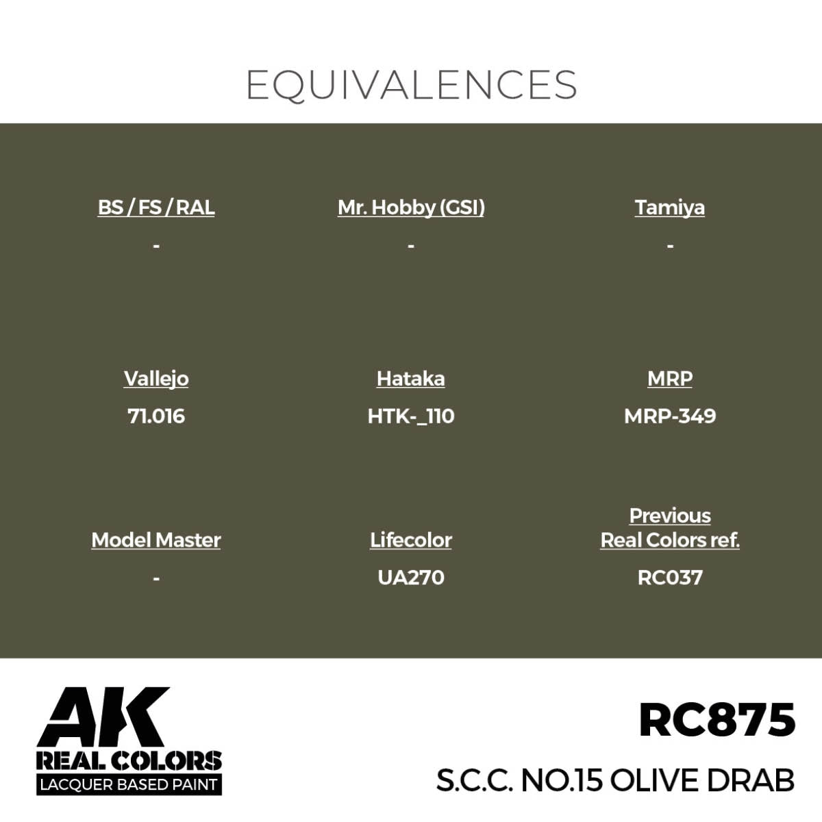 AK Interactive RC875 S.C.C. No.15 Olive Drab 17 ml – imagen 3