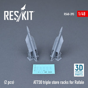 RESKIT RS48-0395 AT730 TRIPLE STORE RACKS FOR RAFALE (2 PCS) (3D PRINTED) 1/48 – imagen 2