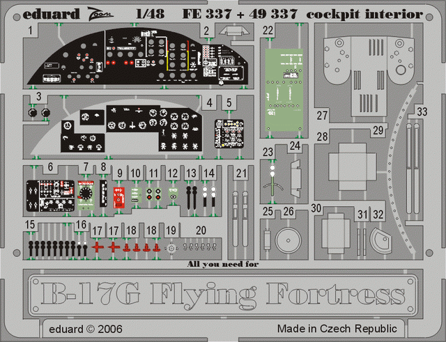 Intérieur du cockpit du B-17G Eduard 49337, échelle 1/48, Revell