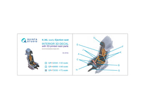 Quinta Studio QR+72035 K-36L (early) ejection seat (for Su-25 aircraft until 2007) (All kits) 1/72 – Bild 7