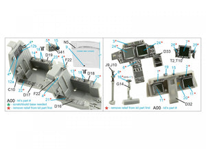 Quinta Studio QDS-48375 AH-64E 3D-Printed &amp;amp; coloured Interior on decal paper (Hasegawa) (Small version) 1/48 – immagine 2