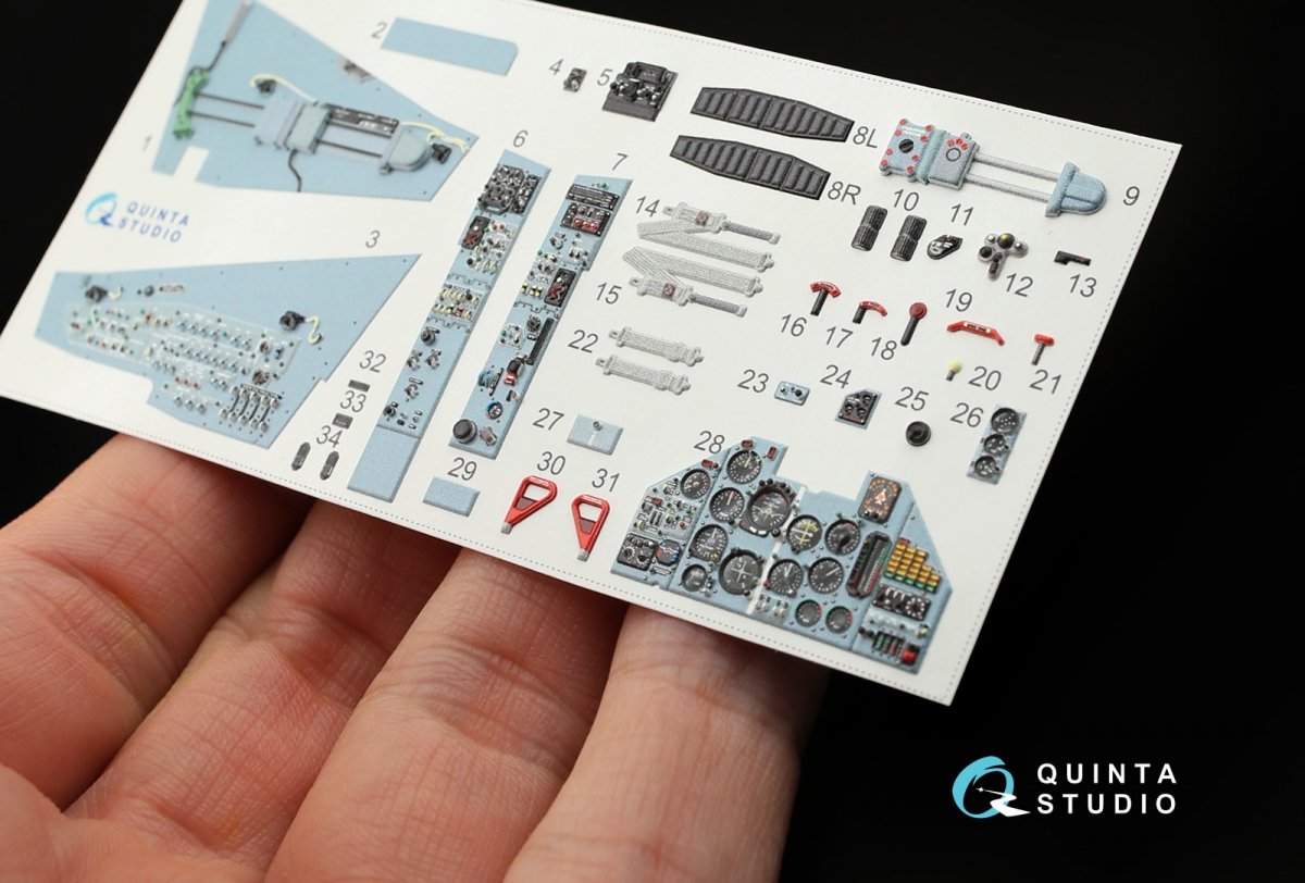 Quinta Studio QD32001 Su-25 3D-Printed &amp;amp; colored Interior on decal paper (for Trumpeter kit) 1/32 – image 6