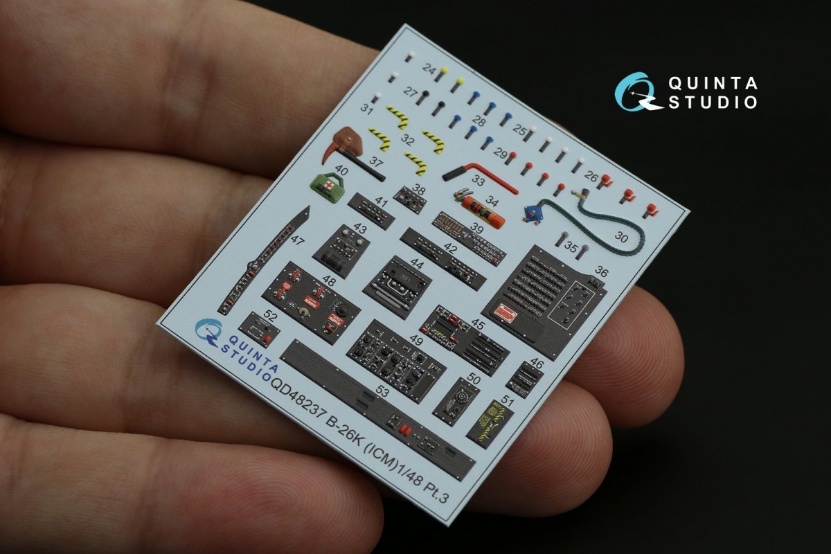 Quinta Studio QD48237 B-26K 3D-Printed &amp;amp; colored Interior on decal paper (ICM) 1/48 – image 4