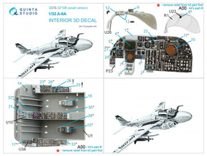 Quinta Studio QDS-32108 A-6A Intruder 3D-Printed &amp;amp; coloured Interior on decal paper (Trumpeter) (Small version) 1/32 – immagine 2