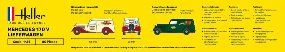 Heller 56736 Mercedes 170 V Lieferwagen - Starter Kit 1/24 – Bild 4