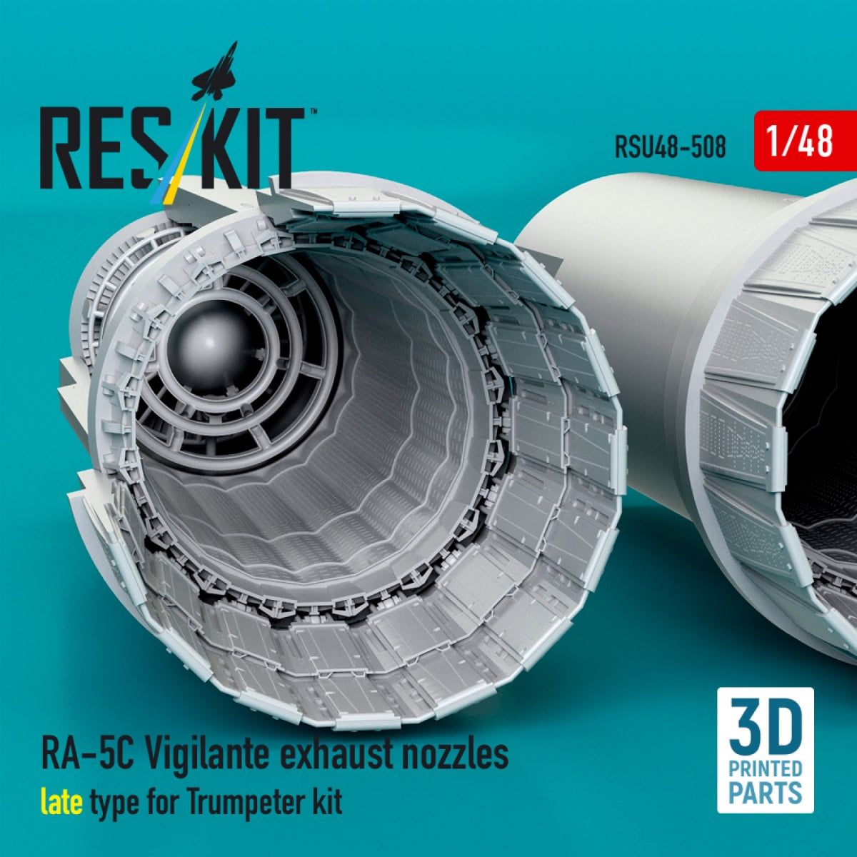 RESKIT RSU48-0508 RA-5C Vigilante exhaust nozzles early type for Trumpeter kit (3D Printed) 1/48