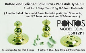 Pontos 35012P1 Buffed and Polished Solid Brass Pedestals Type 50 for Ship models – imagen 2