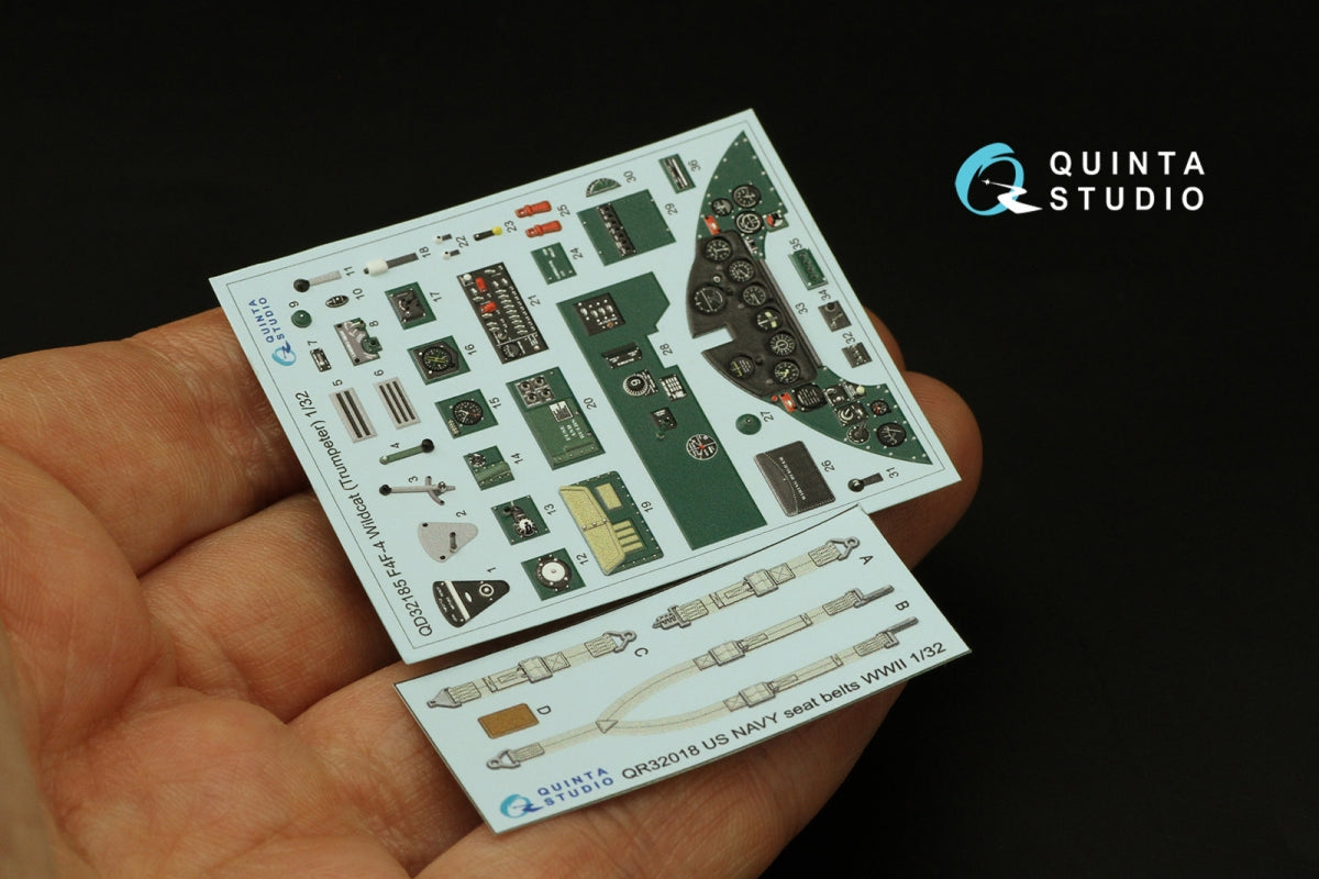 Quinta Studio QD32185 F4F-4 Wildcat 3D-Printed coloured Interior on decal paper (Trumpeter) 1/32 – zdjęcie 5