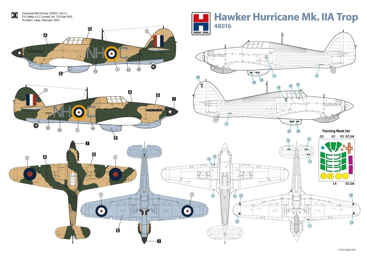 Hobby 2000 48016 Hawker Hurricane Mk.IIA Trop 1/48 – Bild 2