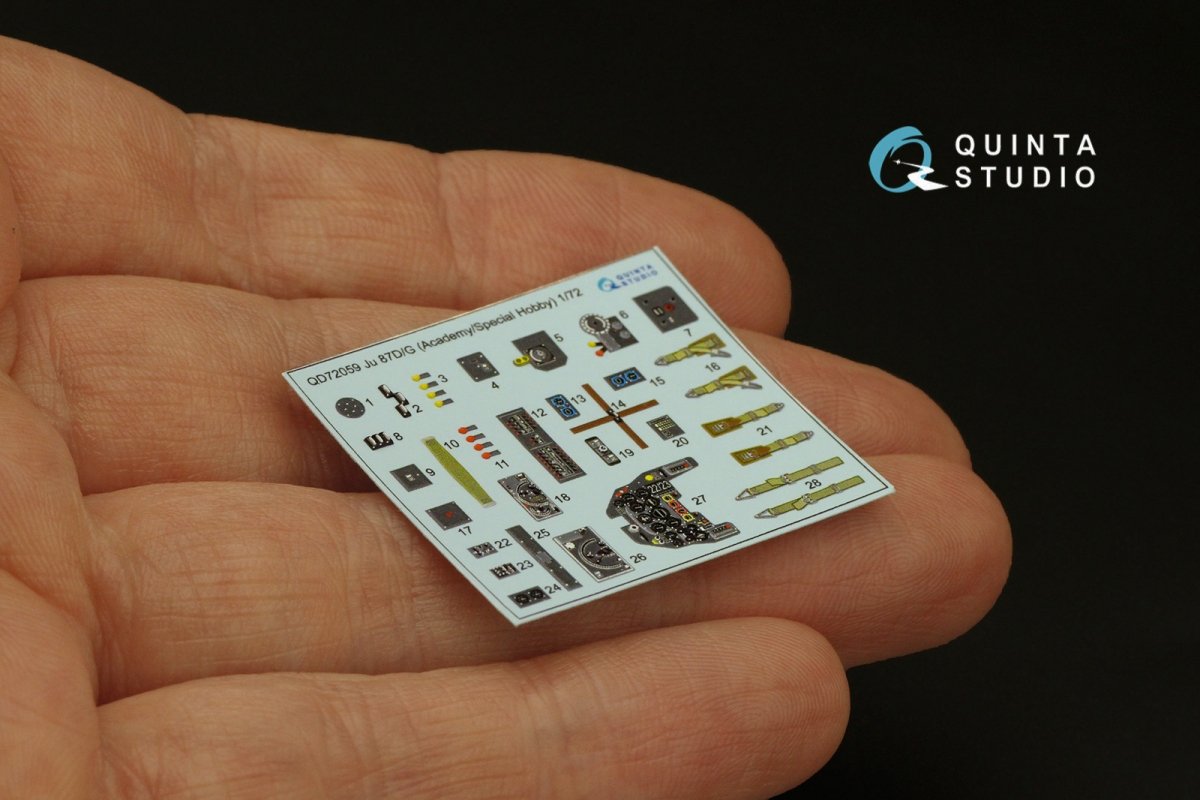 Quinta Studio QD72059 Ju 87 D/G 3D-Printed &amp;amp; coloured Interior on decal paper (Academy/Special Hobby) 1/72 – immagine 10