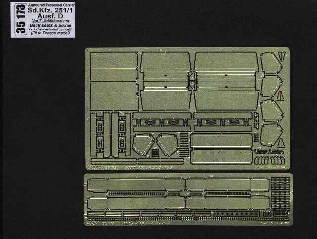Aber 35173 Sd.Kfz. 251/1 Ausf.D. cz.7 tylne siedzenia i zasobniki (DRA) 1/35