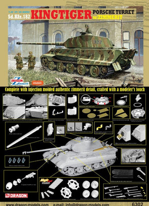 Dragon 6302 Sd.Kfz. 182 Kingtiger Porsche Turret w/Zimmerit 1/35 – immagine 2
