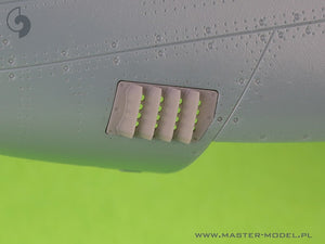 Master AM-48-188 P-51 Mustang - pokrywa wlotu powietrza do gaźnika - typ z żaluzjami dla RAF - wersja B (do modelu Eduard) 1/48