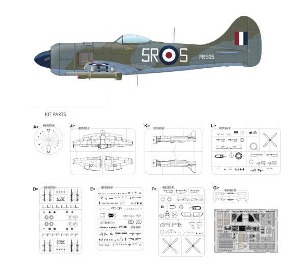 Eduard 82125 Tempest Mk.II late version Profipack edition 1/48 – image 3