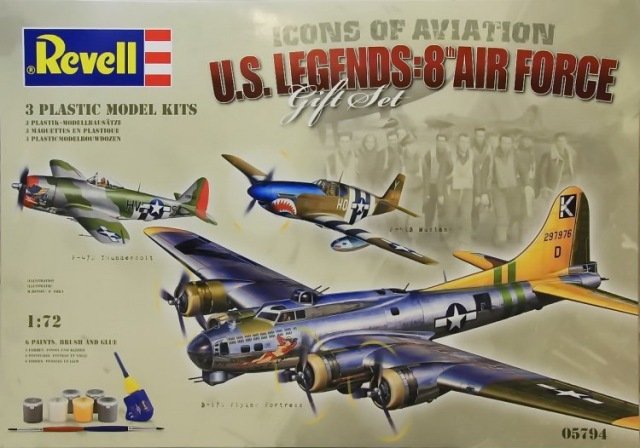 Maquette Revell 05794 Flying Legends 8th USAAF (B-17G, P-47D, P-51B)