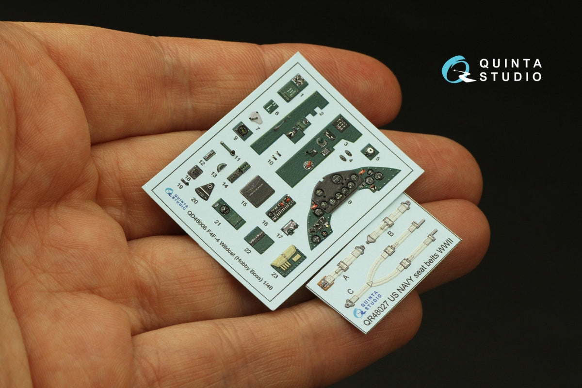 Quinta Studio QD48006 F4F-4 Wildcat 3D-Printed colored Interior on decal paper (HobbyBoss) 1/48 – image 3