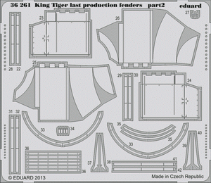 Eduard 36261 King Tiger, derniers garde-boues de production, échelle 1/35, Academy