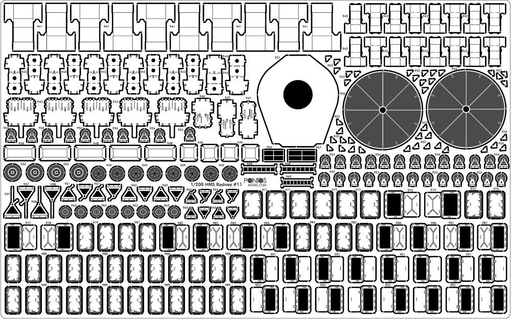 Pontos 23007F1 HMS RODNEY 1942 Detail Up Set 1/200 – zdjęcie 33
