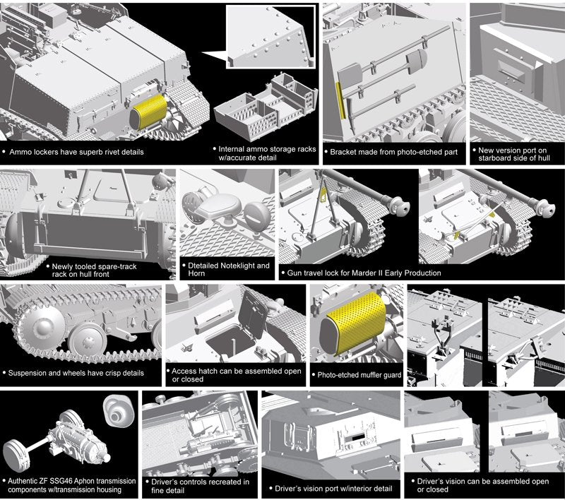 Dragon 6769 Panzerjager II fur Pak 40/2, Sd.Kfz.131 Marder II Early Production 1/35 – imagen 4