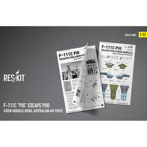 RESKIT RSK32-0002 F-111С "Pig" Escape Pod (Crew Module) Royal Australian Air Force - resin model kit 1/32
