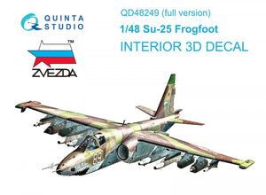 Quinta Studio QD48249 Su-25 3D-Printed &amp;amp; coloured Interior on decal paper (Zvezda) 1/48
