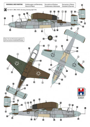 Hobby 2000 32021 Heinkel He 162 A-1 Salamander 1/32