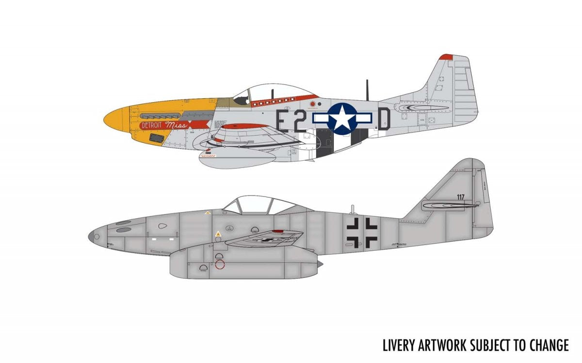 Airfix 50183 Messerschmitt Me262 &amp;amp; P-51D Mustang Dogfight Double - Gift Set 1/72 – immagine 2