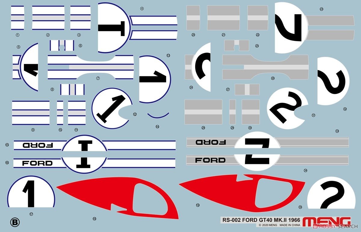 Meng Model RS-002 Ford GT40 Mk.II&amp;#39;66 1/12 – immagine 11
