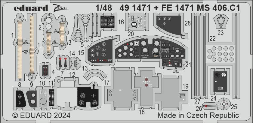 Eduard 491471 MS 406. C1 DORA WINGS 1/48