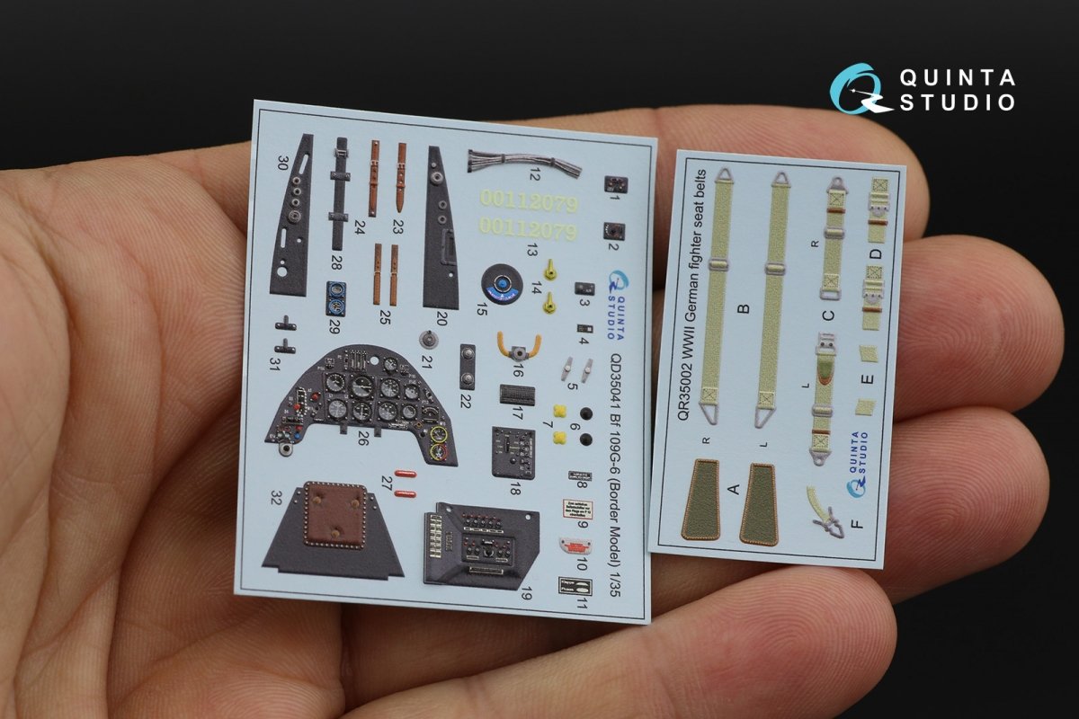 Quinta Studio QD35041 Bf 109G-6 3D-Printed &amp;amp; coloured Interior on decal paper (for Border Model kit) 1/35 – immagine 2