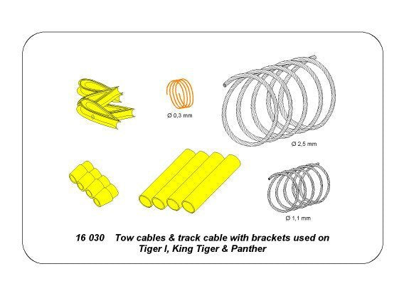 Aber 16030 Tow cables and track cable with brackets used on Tiger I, King Tiger and Panther 1/16 – Bild 6