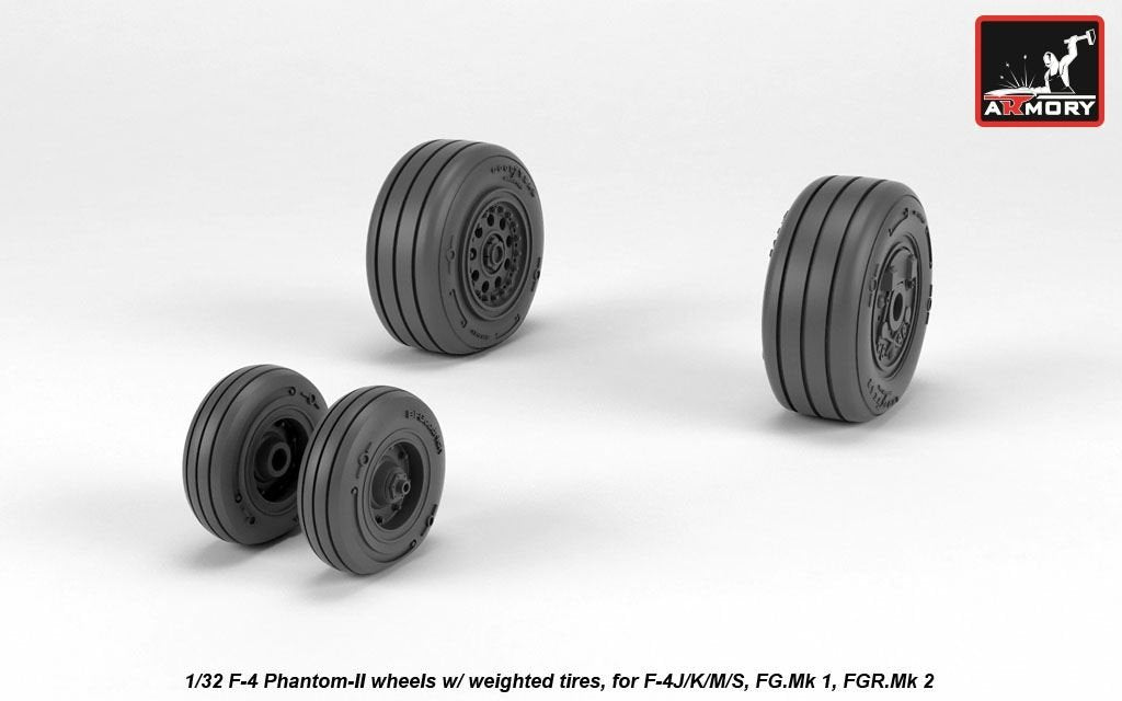 Armory Models AW32308 F-4 Phantom-II wheels w/ weighted tires, late 1/32 – zdjęcie 4