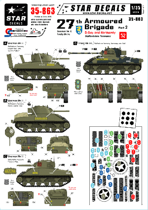Star Decals 35-863 27th Armoured Brigade #2 1/35