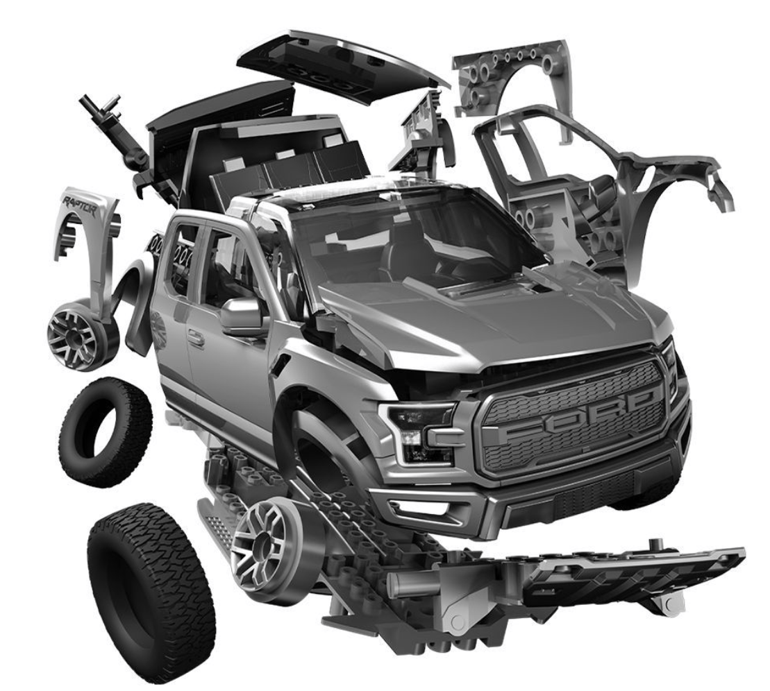 Airfix 6053 QUICKBUILD Ford F-150 Raptor - Grey – immagine 8