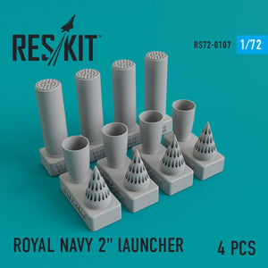 RESKIT RS72-0107 ROYAL NAVY 2&amp;quot; LAUNCHERS (4 PCS) 1/72 – immagine 2