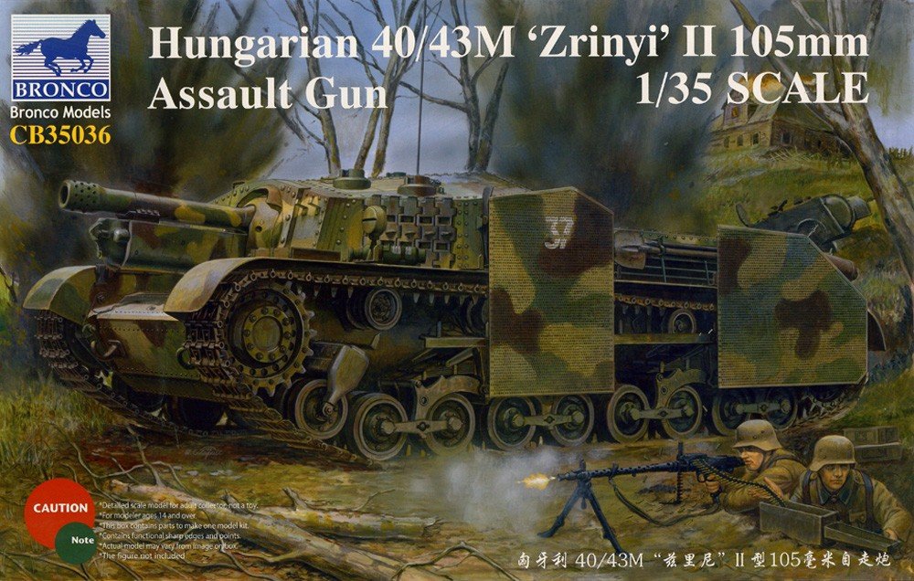 Bronco CB35036 Canon d&amp;#39;assaut hongrois 40/43M Zrinyi II 105mm 1/35