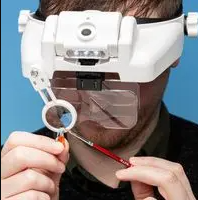 Lightcraft LC1769USB Professional LED Headband Magnifier With Bi-Plate Magnification Loupe / Szkło powiększające, czołowe, Pro LED, 1x 13x – Bild 4