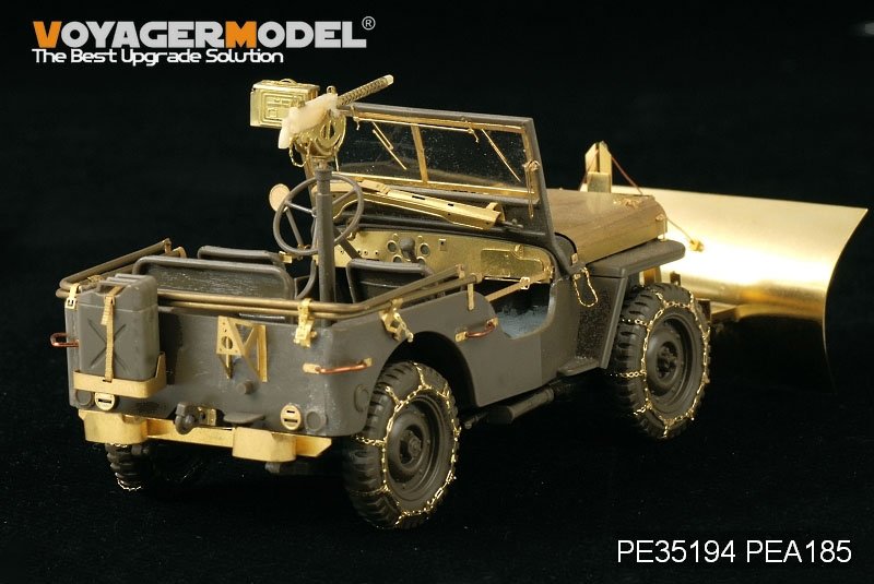 Voyager Model PEA185 WWII U.S. Jeep Willys MB snow plow w/ tyre chains (For TAMIYA /ITALIAN) 1/35 – immagine 6