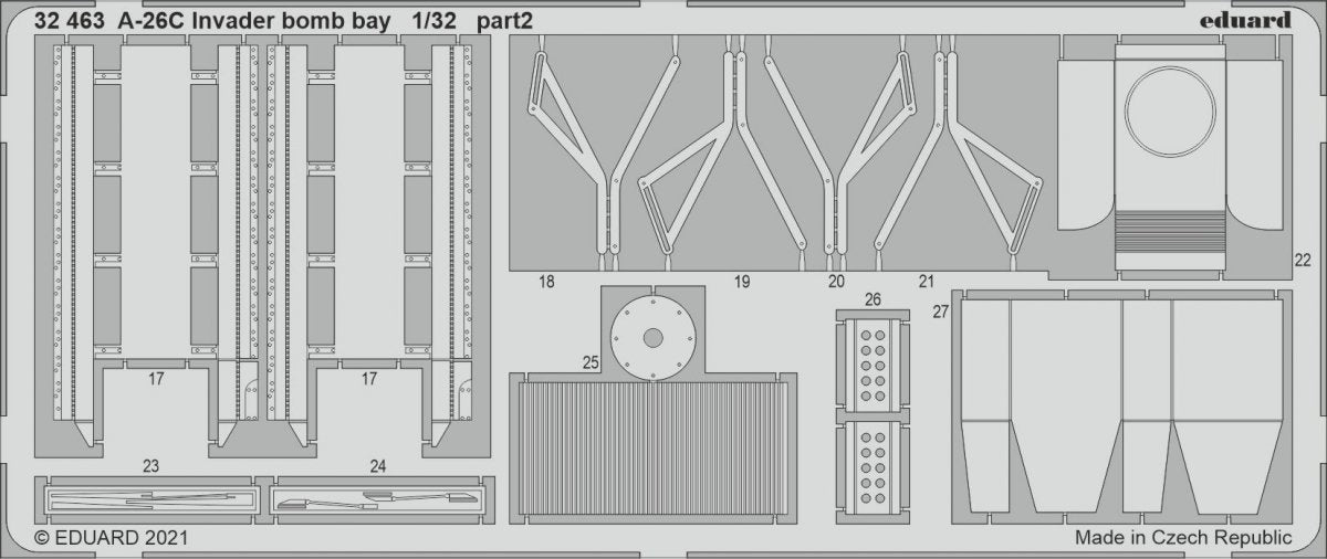 Baie à bombes Eduard 32463 A-26C Invader pour maquette HOBBY BOSS au 1/32