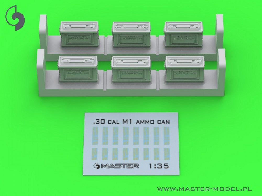 Master GM-35-091 M1 Ammo Boxes for Browning M1919 Rifle .30cal (7.62mm) (6 pcs.) - CLOSED 1/35